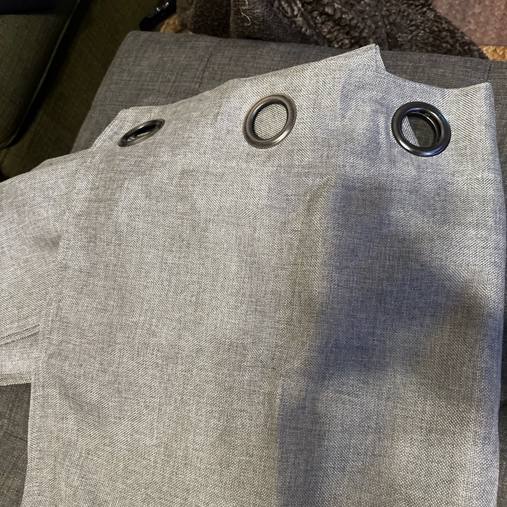 Gray Curtain Panel with Metal Grommets